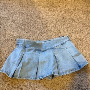 Fashion Nova Light Blue Denim Skort